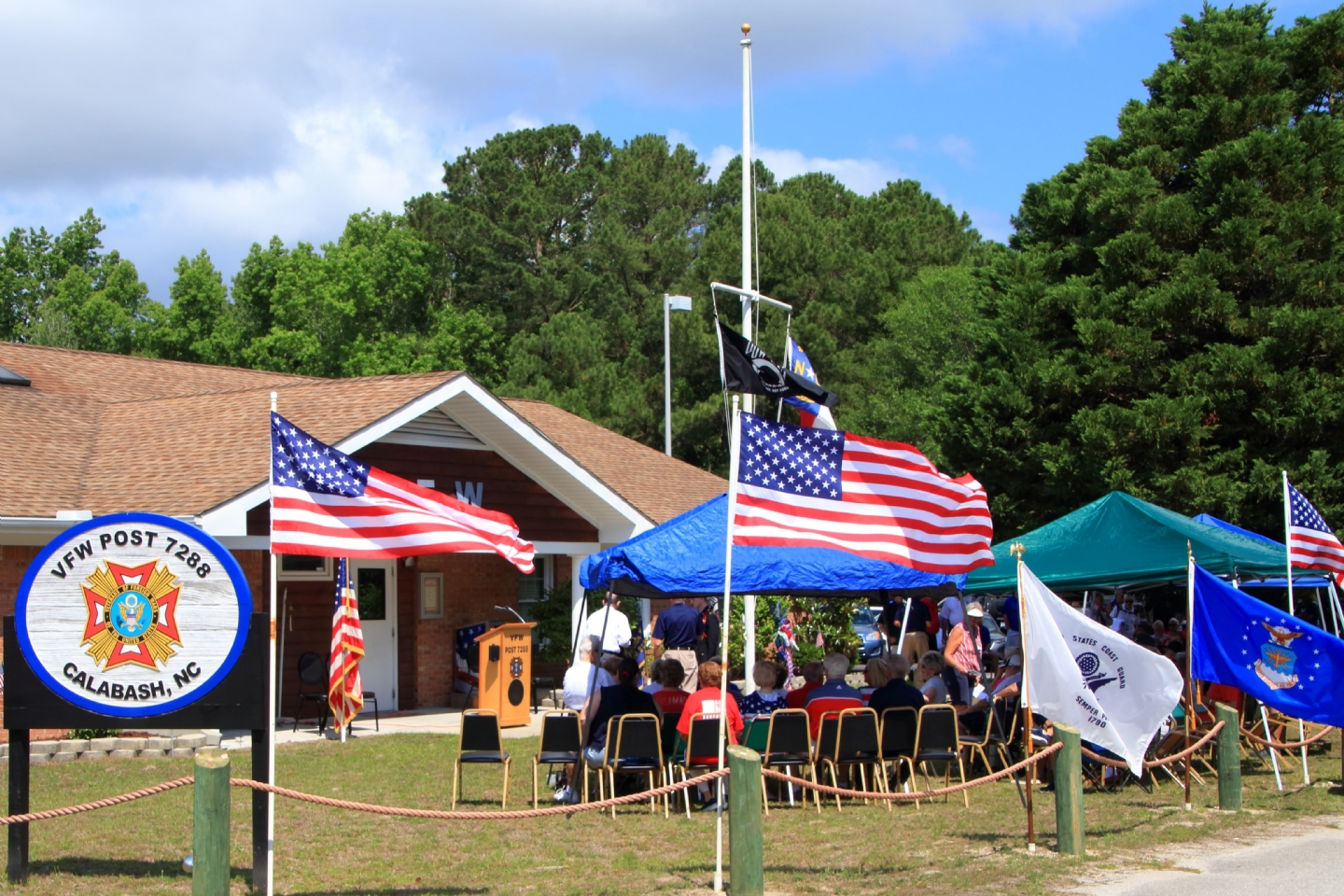 Large Crowds gathered at the Calabash VFW Post 7288 for the annual Memorial Day Ceremony.